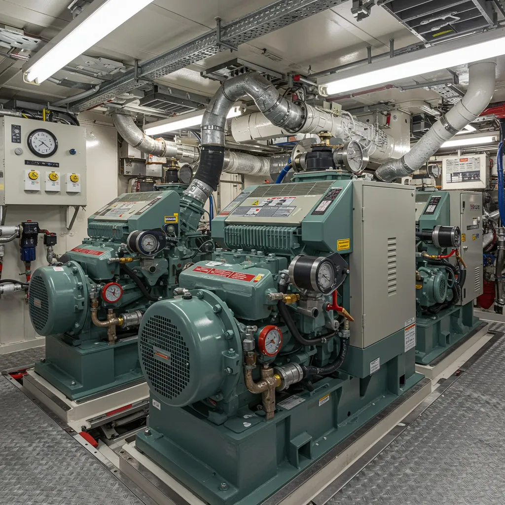 compressor in engine room